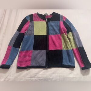 Christopher & Banks Multicolor Patchwork Sweater